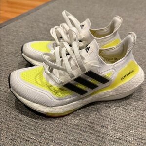 Adidas ultra boost 21 white solar yellow size 4.5 men’s